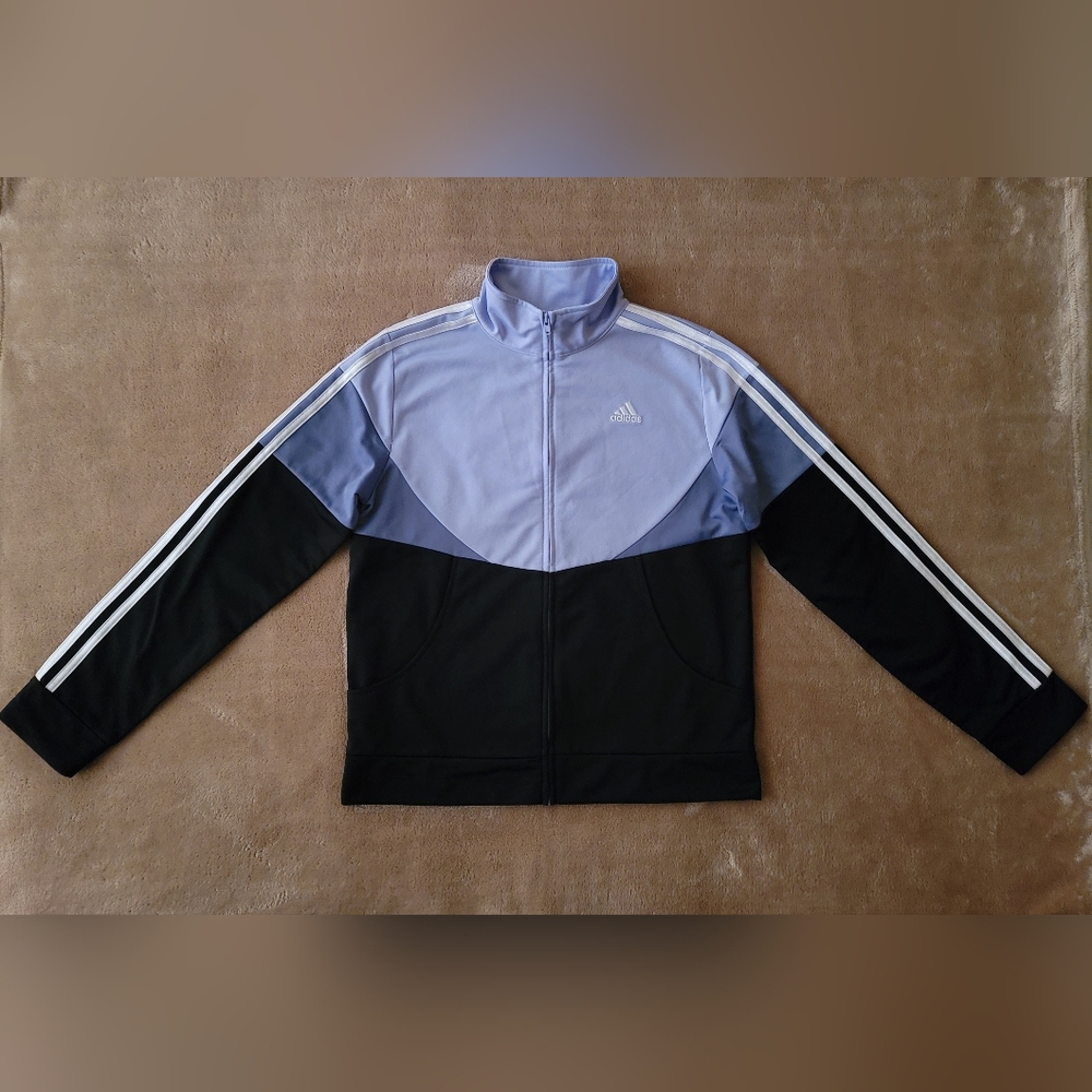 Adidas Girl Colorblock Violet Tone Jacket Size 16